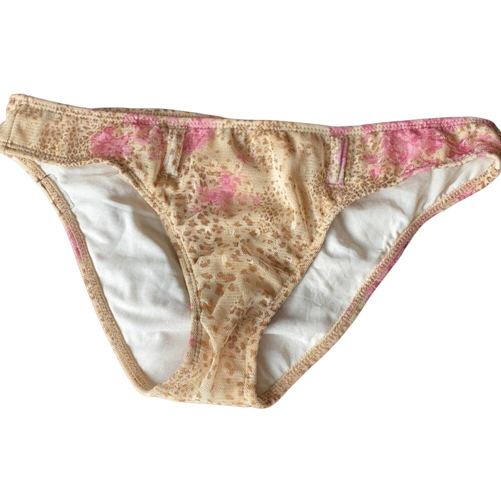 Nicolita NWOT Floral Leopard Mesh Bikini Bottom L